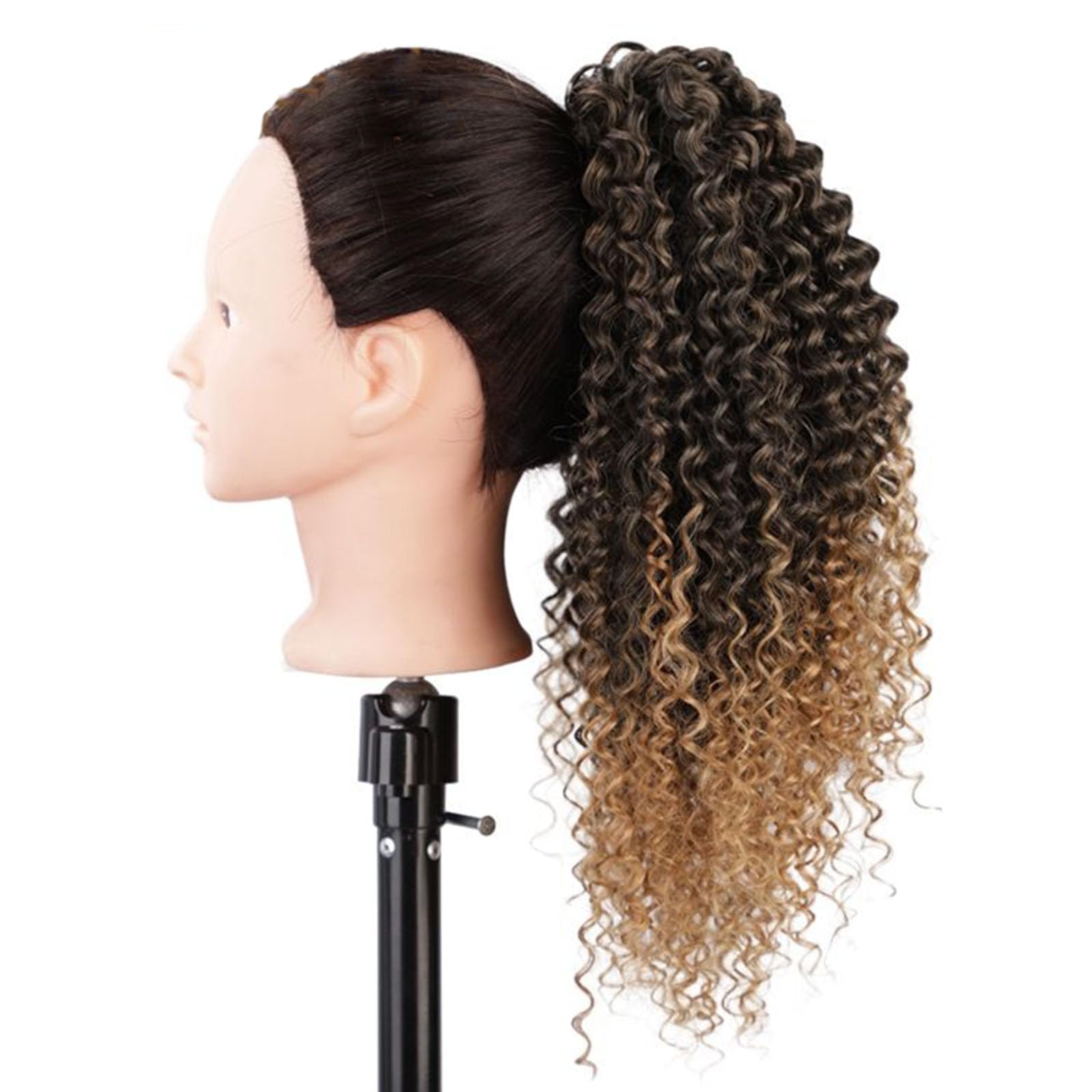 Aiokrtse Curly Ponytail Extension Synthetic Hair Curly Drawstring Ponytail Hair Pieces for Women 14 inches 1B/27 Colour - Image 2