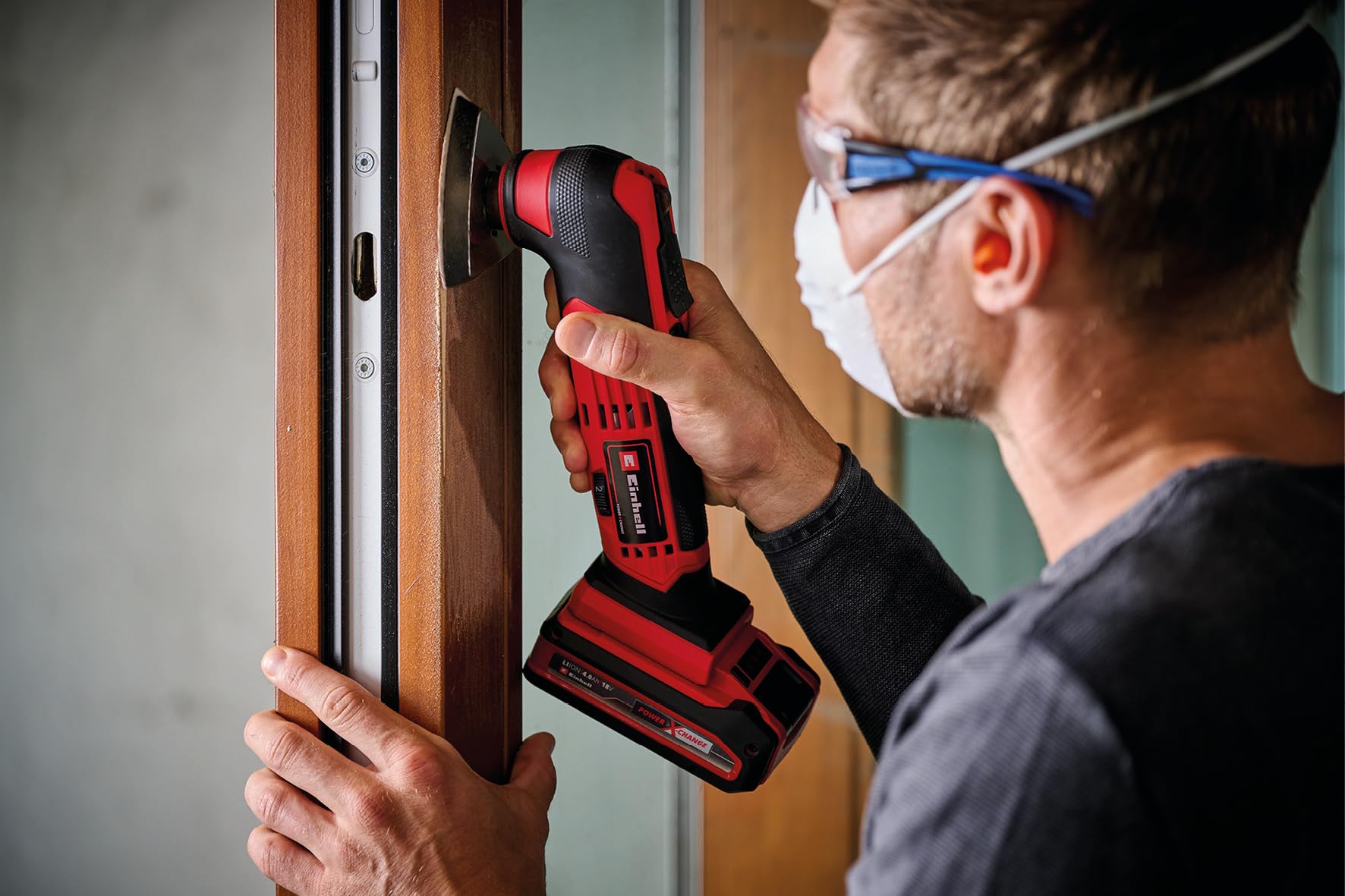 Einhell TE-MG 18/1 Li-Solo Power X-Change bezprzewodowe narzędzie wielofunkcyjne (18 V, 3 funkcje, uchwyt magnetyczny, elektroniczny ściemniacz, z akcesoriami, bez baterii)