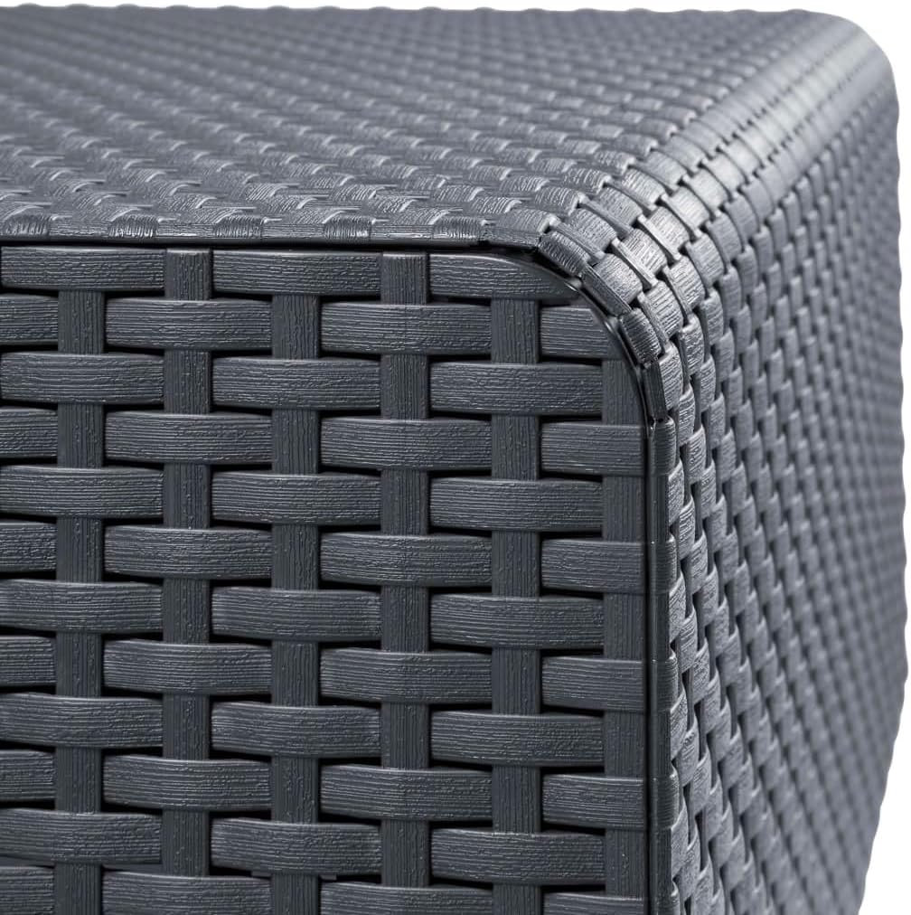 Close-up of the rattan-like texture of the Keter Allibert Salta Lounge Table