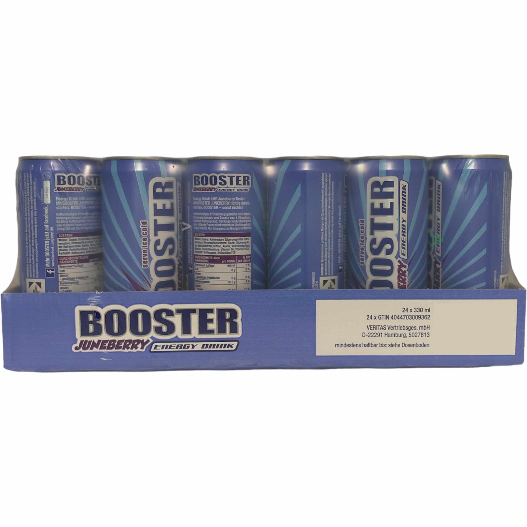 Booster Energy Drink Juneberry DPG 2er Pack (48x330ml Dose) + usy Block