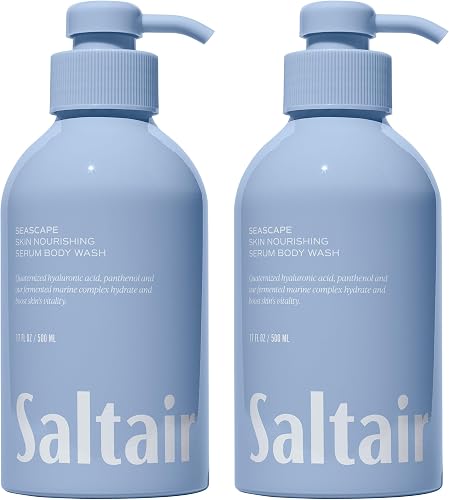 Saltair Body Wash 2-Pack | Seascape Moisturizing Shower Gel | 2x 17oz | Gentle easy-rinsing lather for a comfortable straightforward everyday bath regimen