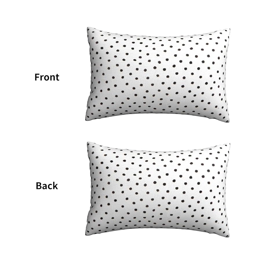 Amazon｜枕カバー ピローケース 黒と白 水玉 ドット柄 装飾枕