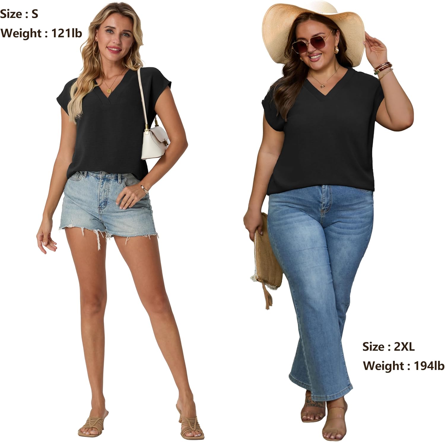 Size M Lepunuo Womens Summer Tops Cap Sleeve Textured Dressy V Neck Shirts 2025 Work Office Blouses Business Casual Outfits