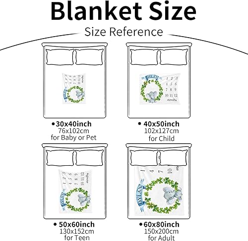 Miniatura 7 de Manta de hitos para bebé con nombre personalizado, manta mensual de hitos para bebé con doble cara para niños y niñas, accesorios de fotografía de