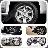 Vista 4 de Limpiador de cepillo para radios de rueda de automóvil, color negro, 11.8 pulgadas de longitud