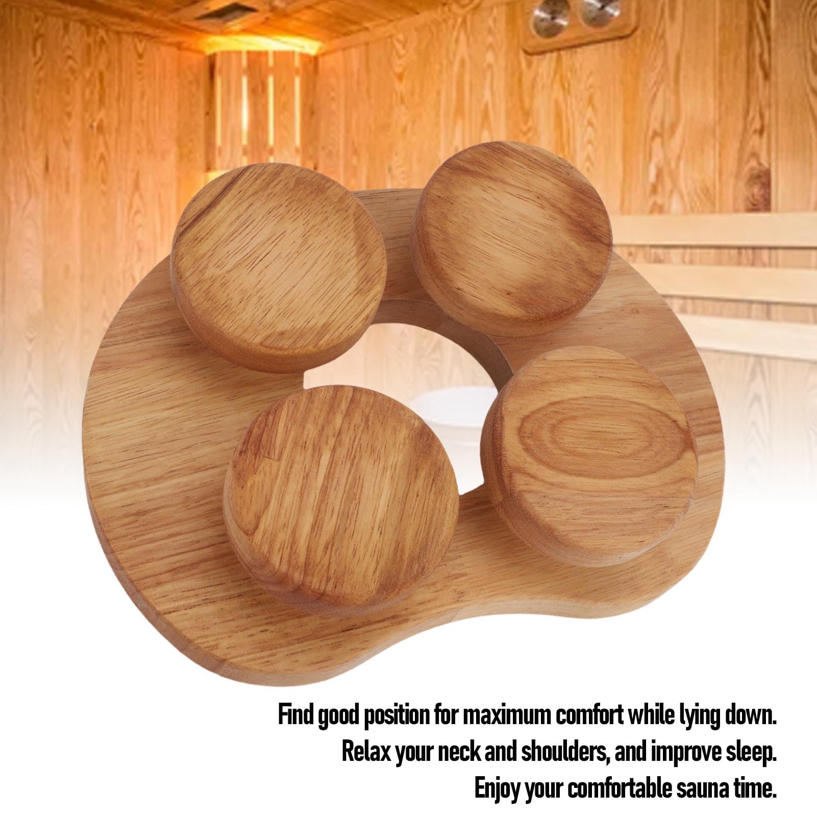 Halu Sauna Hoofdkussen – Ergonomisch – Espenhout – – Officiële Hapro zonnebanken dealer