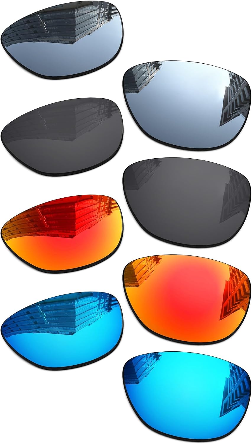 1.6MM Polarized Replacement Lenses for Oakley Frogskins XS OJ9006 53mm Sunglasses, UV Protection, Dark Mirror Lens, Repair Parts&Kit