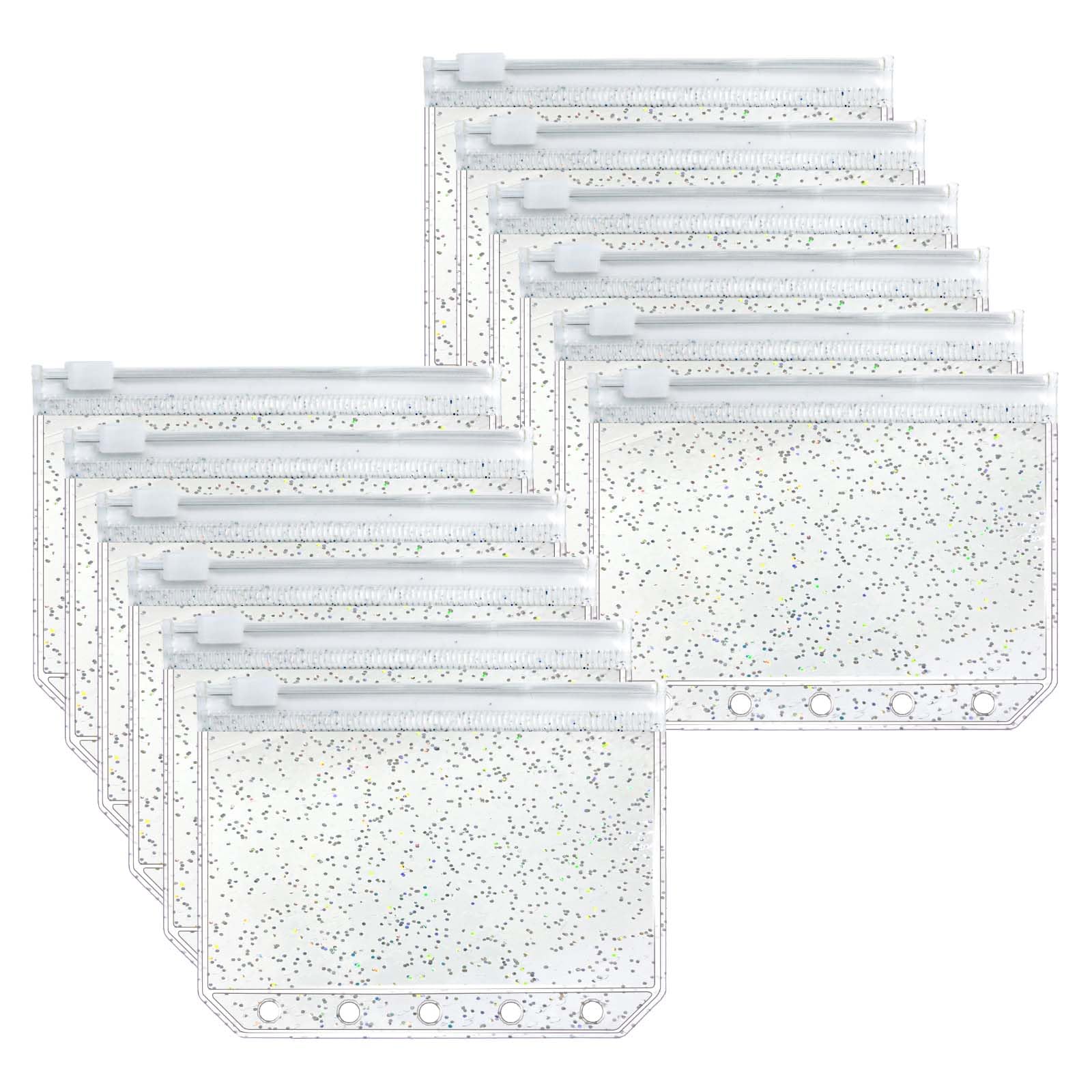 Amazon.com : Mogoostry 12pcs A8 Binder Clear Glitter Zipper