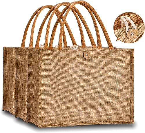 Vista 16 de Bolsas pequeñas reutilizables de yute natural para regalo de Navidad con asas de algodón, bolsas de mano para bodas, damas de honor, bolsa