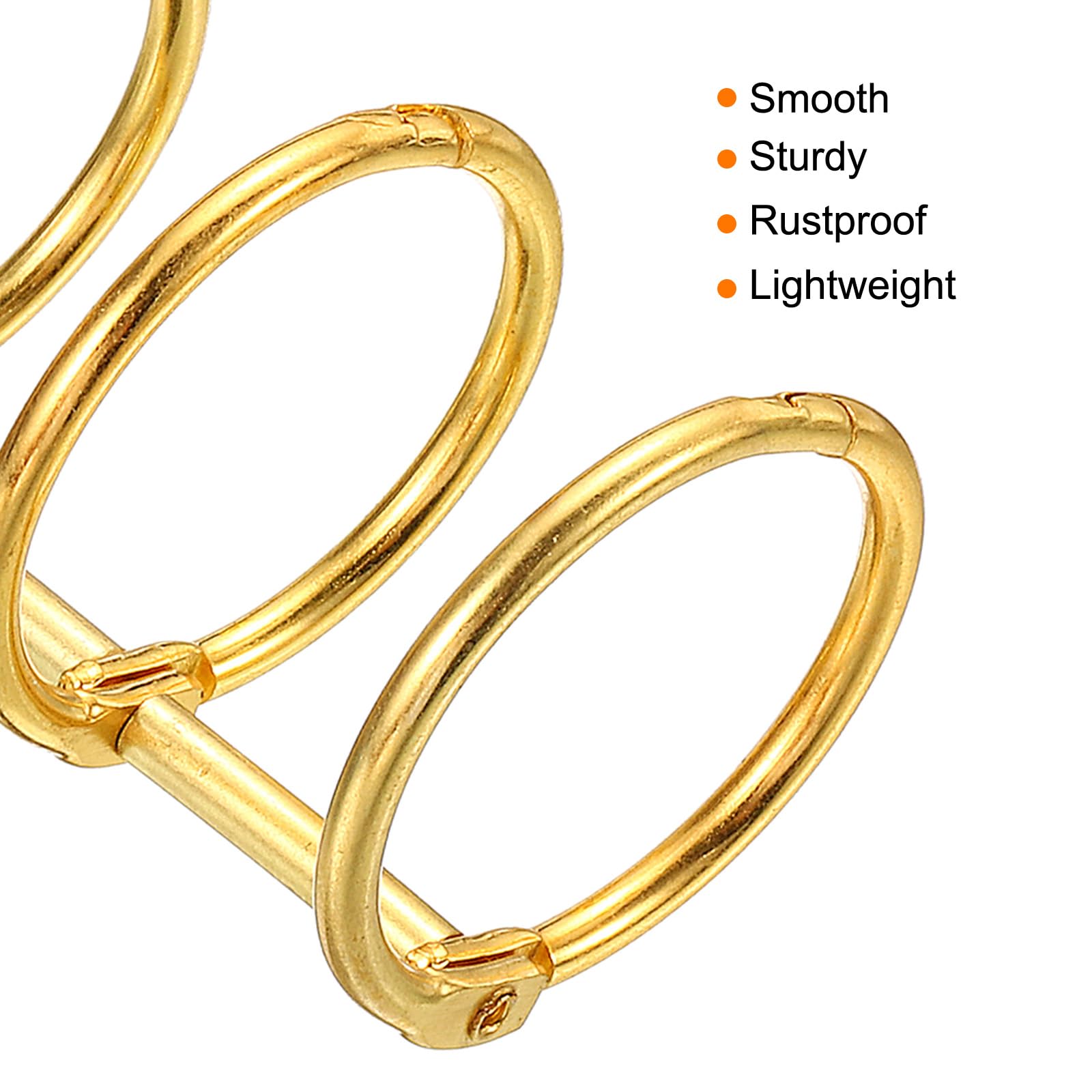 PATIKIL 1" Dia 3-Rings Book Rings, 6 Pack Metal Binder Rings Loose Leaf Ring Detachable for Office Desk Calendar Photo Album Gold Tone - Image 4