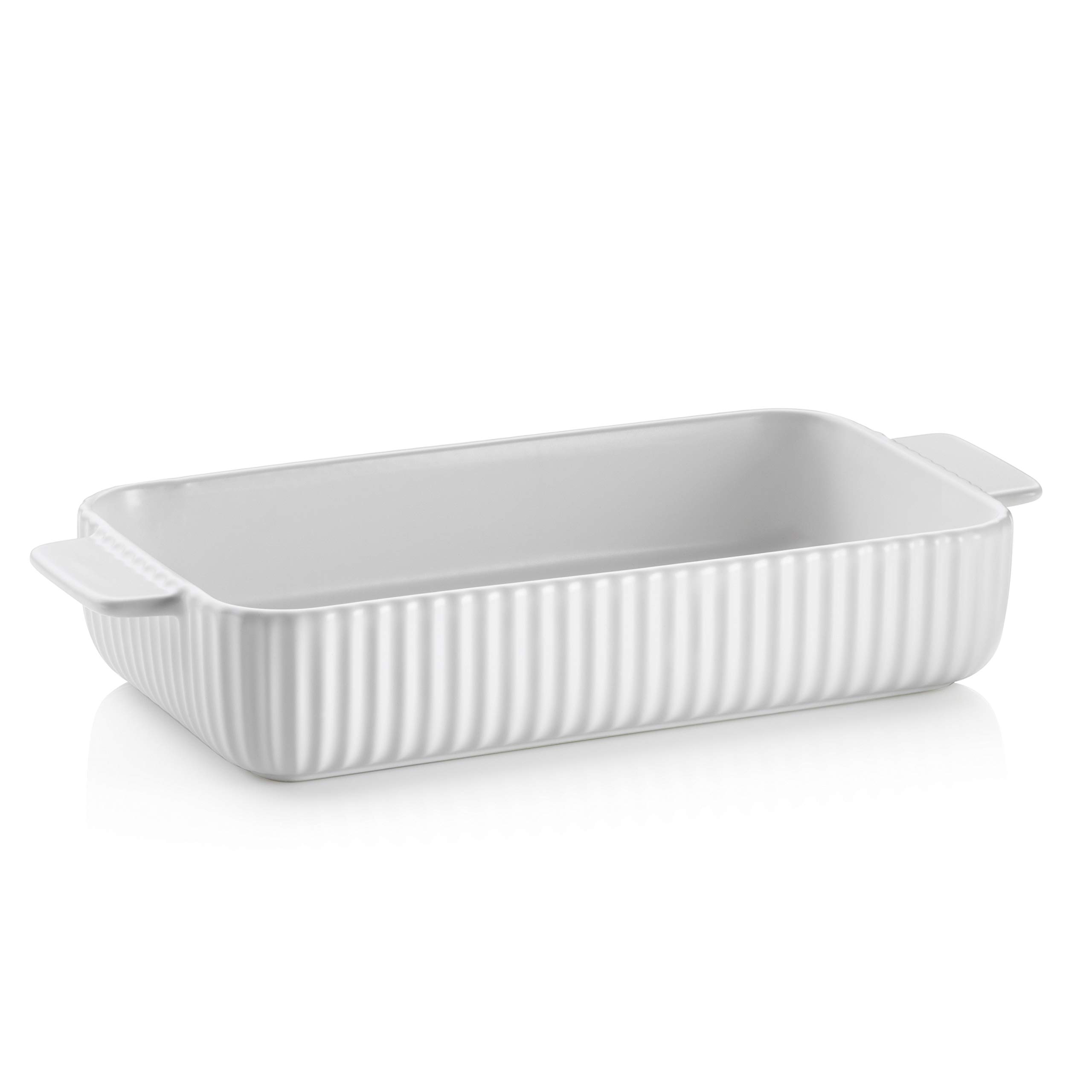 kela Fuente para servir y horno Maila I 6 x 16 x 28 cm I Blanco I Cerámica I Resistente al calor hasta 280 °C I Vintage I Estufas, sopas, tiramisu, pasteles