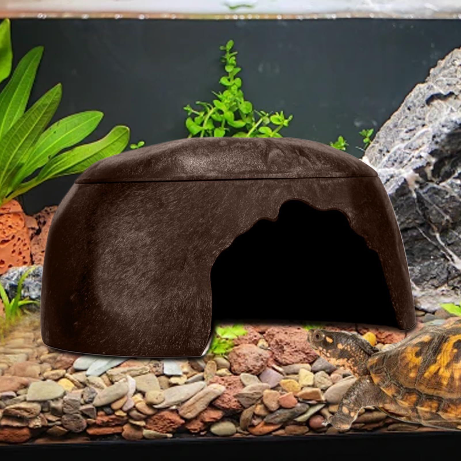 Hábitat para Reptiles Refugio Compacto y Accesorios para Terrario | Cueva Humidificadora para Reptiles Para Interior, Exterior, Geckos, Dragones Barbudos, Serpientes, Tortugas, Ranas,