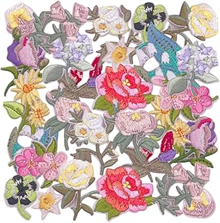28 PCS Mini Flowers Retro Aesthetic Embroidery Iron On Patches for Girl, Vintage Cute Floral DIY Decorative Applique Patch for Clothing,Backpacks,Jeans,Hat,Dress,Shirts, Shoes,Bags