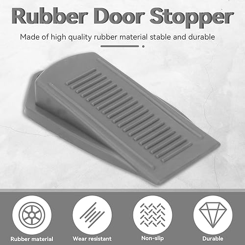 Miniatura 2 de Tope de puerta de goma, no deslizante, apilable, flexible, decorativo, soporte de tope de puerta, cuña de tope de puerta más fuerte para el hogar
