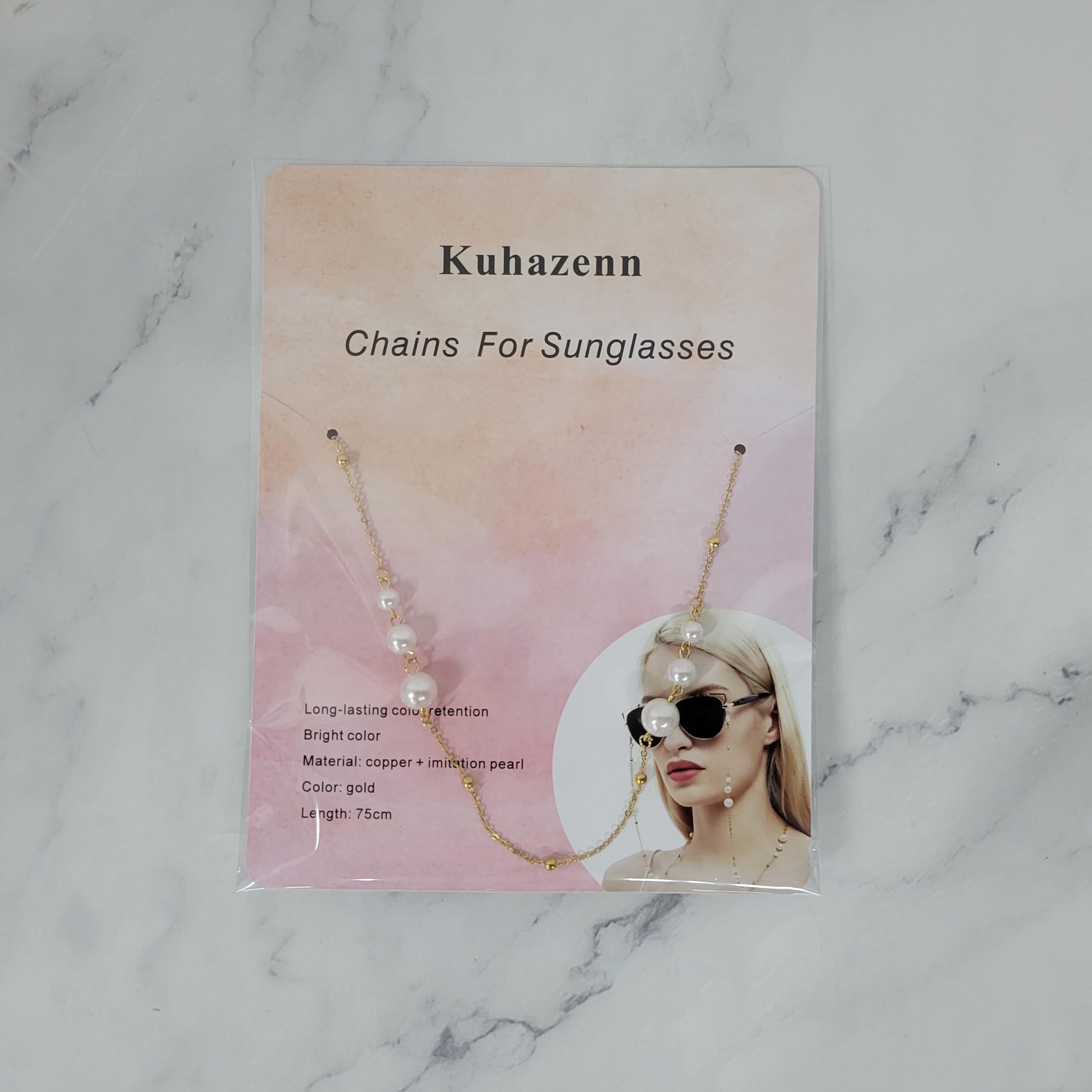 Kuhazenn Chains for sunglasses Stylish gold glasses chain with long-lasting color retention