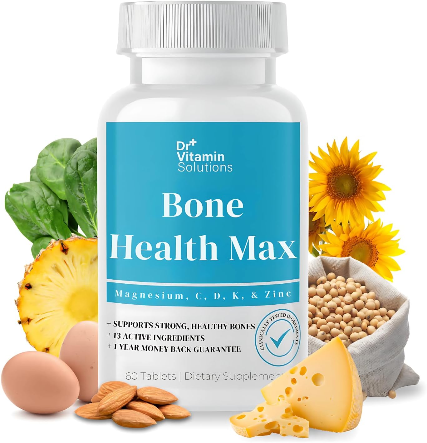 DR VITAMIN SOLUTIONS Bone Health Max – Advanced Calcium & Magnesium Supplement with Vitamin D3, Bromelain & Ipriflavone – 60 Tablets for Stronger Bones & Joint Support DR VITAMIN SOLUTIONS Bone Health Max – Advanced Calcium & Magnesium Supplement with Vitamin D3, Bromelain & Ipriflavone – 60 Tablets for Stronger Bones & Joint Support