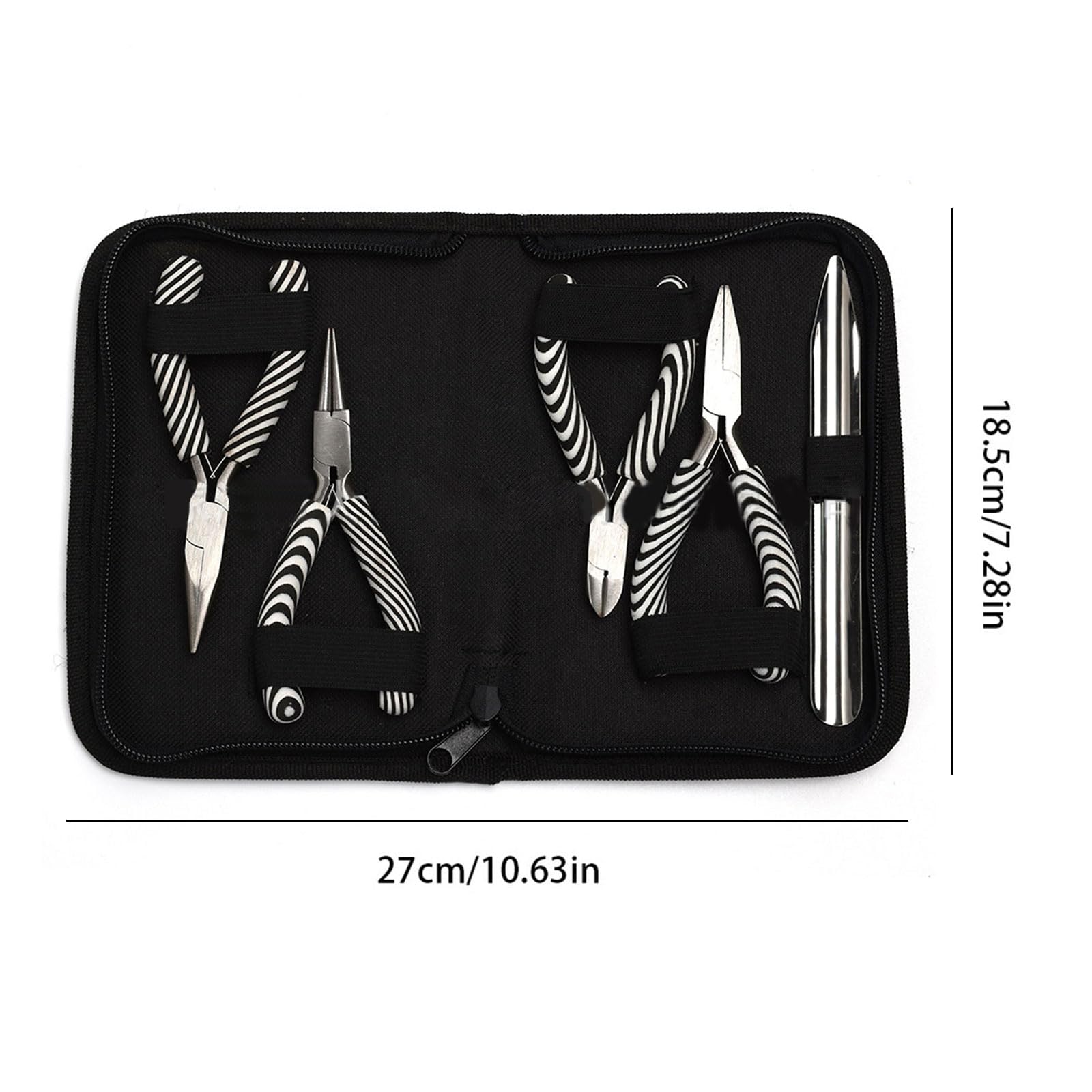 Schmuckzange, 5-teiliges Werkzeug-Set mit Nadelspitze, runde, diagonale/flache Nase für Schmuckherstellung, einschließlich Nadel