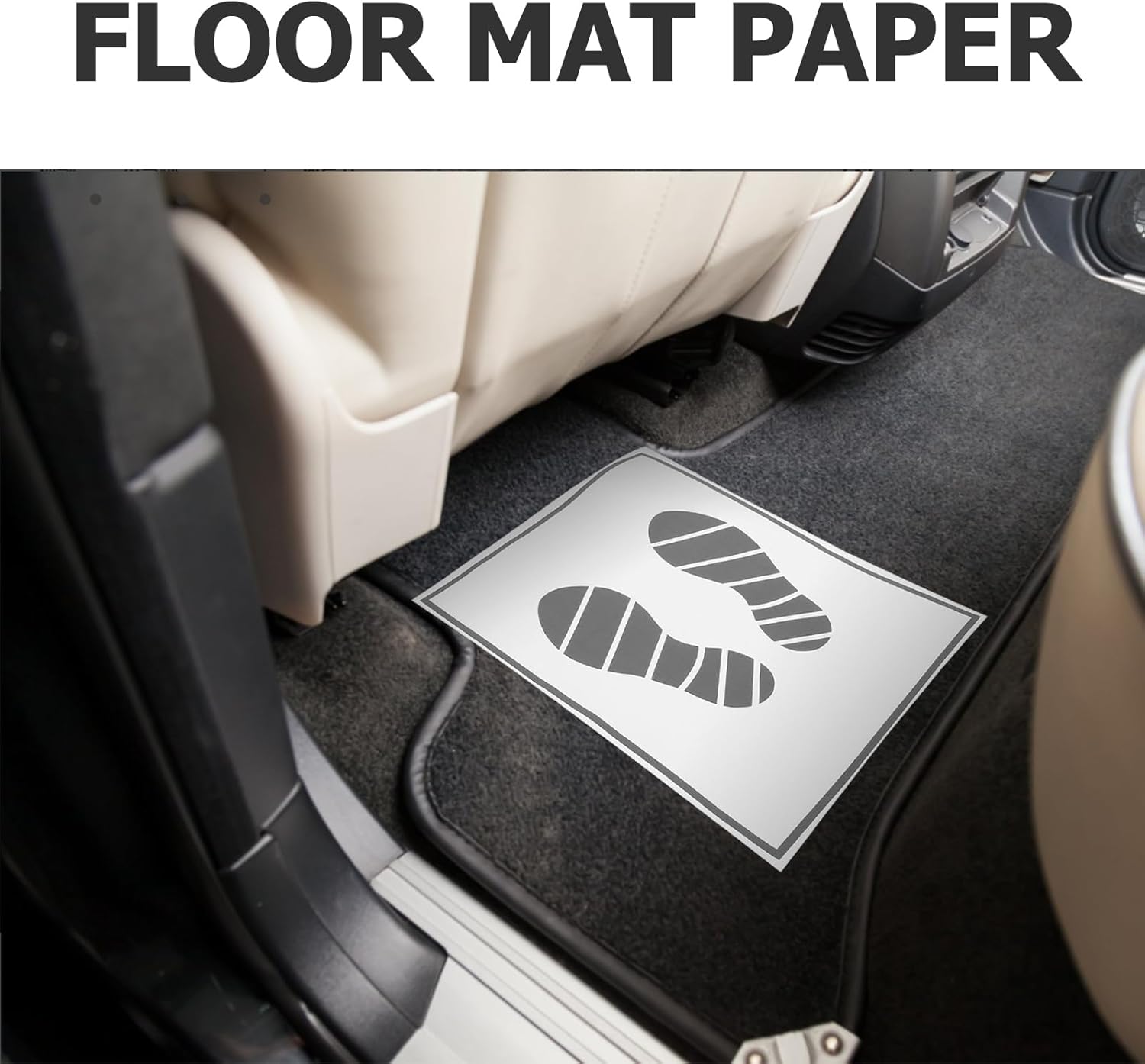 50Pcs Paper Auto Floor Mat Disposable Car Interior Protection Floor Mats Automotive Disposable Printing Paper Foot Mats Accessories Paper Vehicle Foot Pads