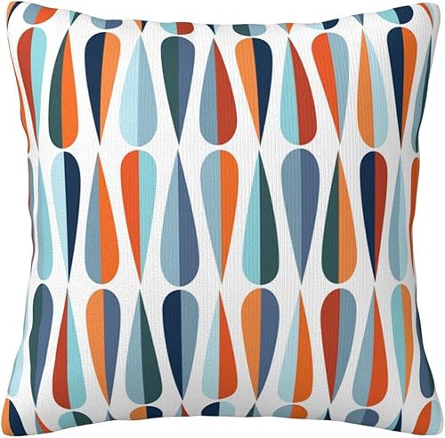 GETTOGET Fundas de almohada retro de los años 60 y 70 funda de almohada decorativa de 26 x 26 pulgadas funda de cojín geométrica redonda