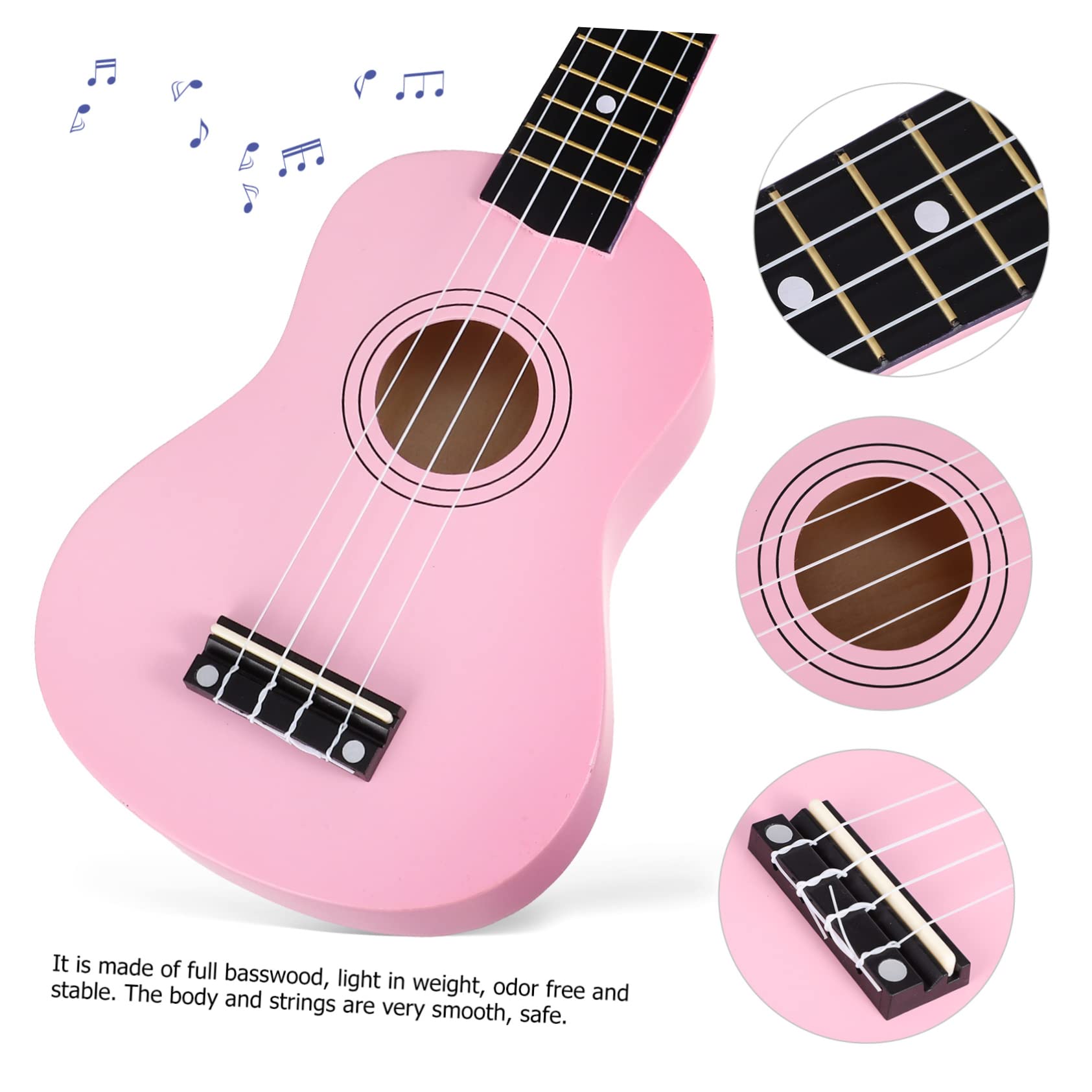BESTonZON 21 Ukulele Dla Początkujących Sopran Ukulele Dla Dzieci Początkujący Sopran Dla Dorosłych Hawajski Instrument Małe