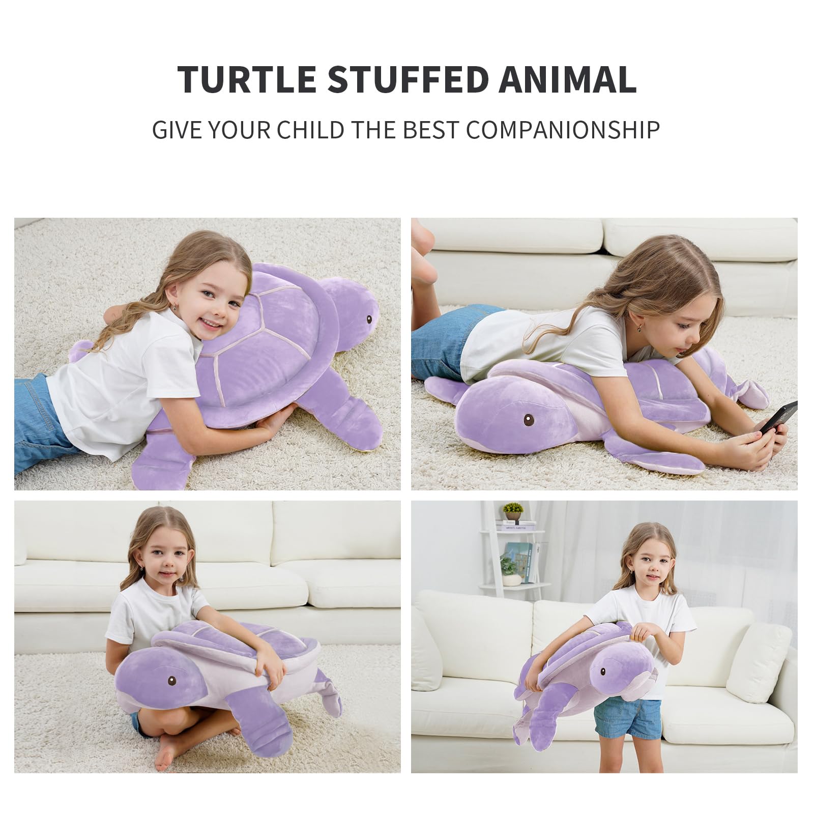 Dalmao - Giocattoli di peluche di animali in pastella di tartaruga marina grande da 28 pollici, grande cuscino corpo in peluche gigante tartaruga oceanica, regalo per bambini, ragazza, fidanzata