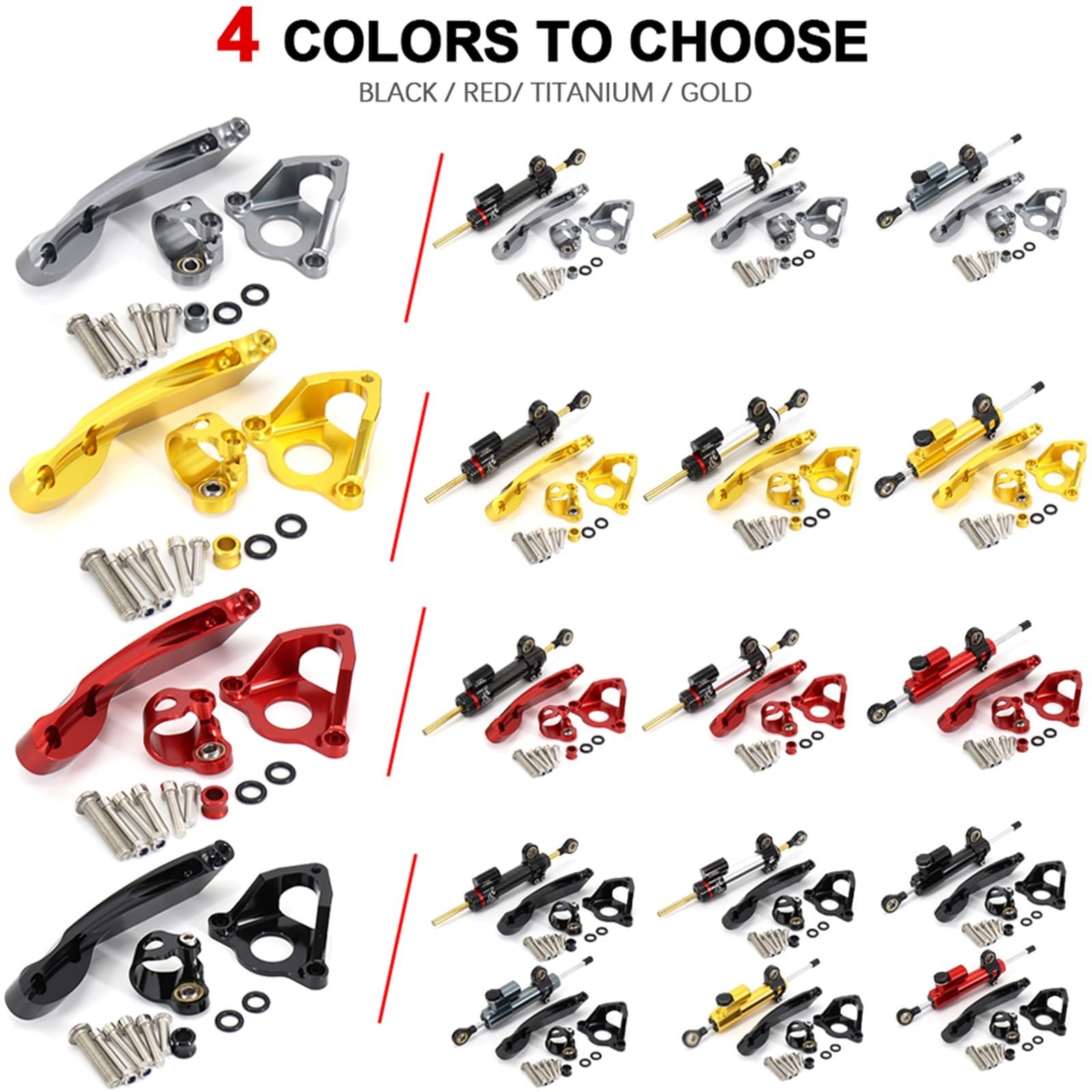 LOTFI Motorcycle Stabilizer Steering Damper Bracket Mount Kit Fit For CBR600RR CBR 600RR CBR 600 RR 2007-2016 Damper Support Kit (Size : F)