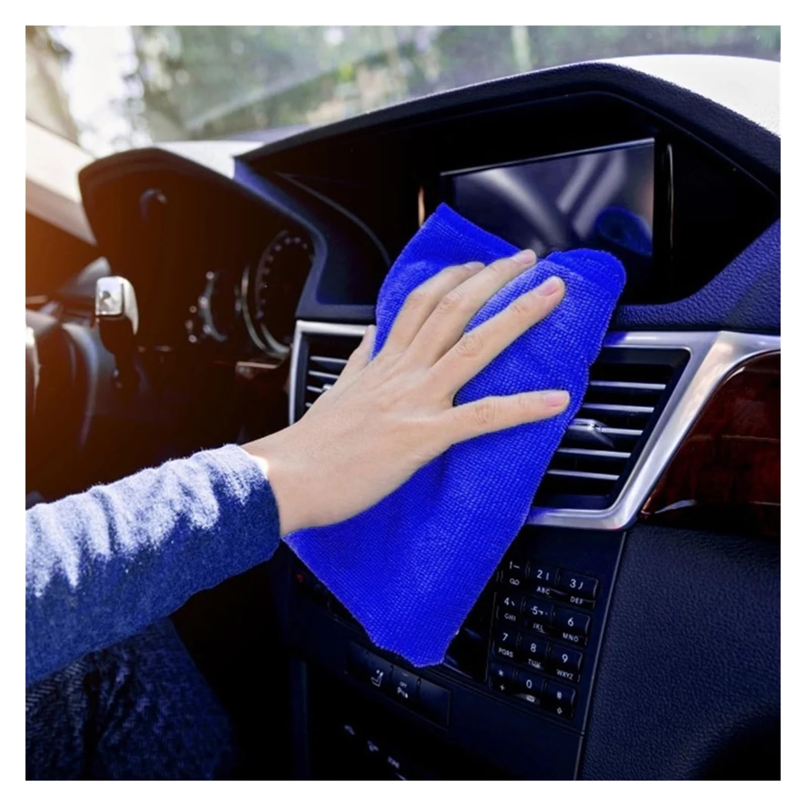 25 50Pcs Microfiber Cleaning Cloths Lint Free Microfiber Cleaning Blue Towel Car Care Detailing Cleaning Polishing Washing Rages — view 5