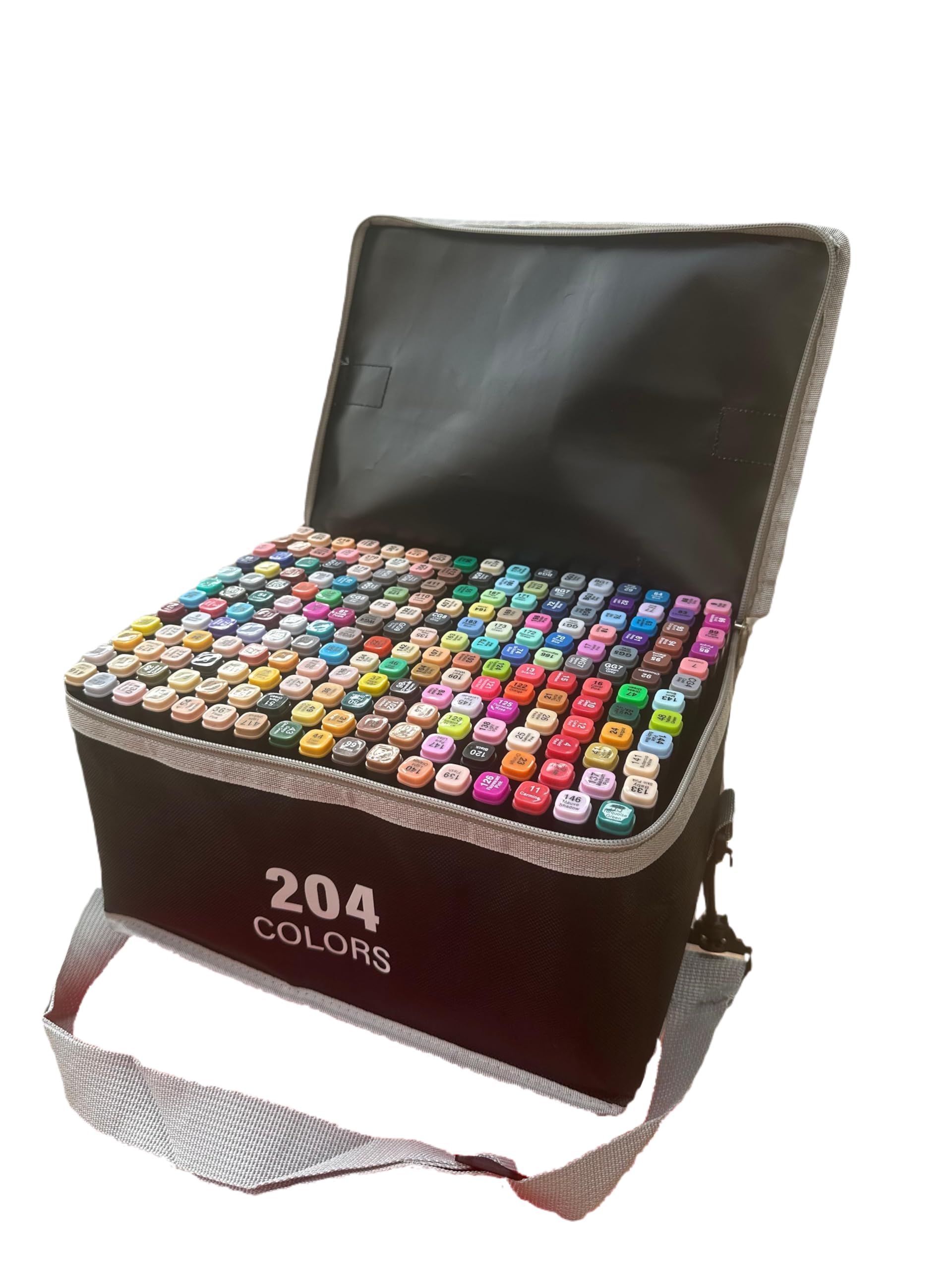 SGTIOS 204-Color Dual-Tip Markers Set with Shoulder Bag - Art Markers for Coloring, Drawing & Sketching -Gift for People Who Love Art.(204)