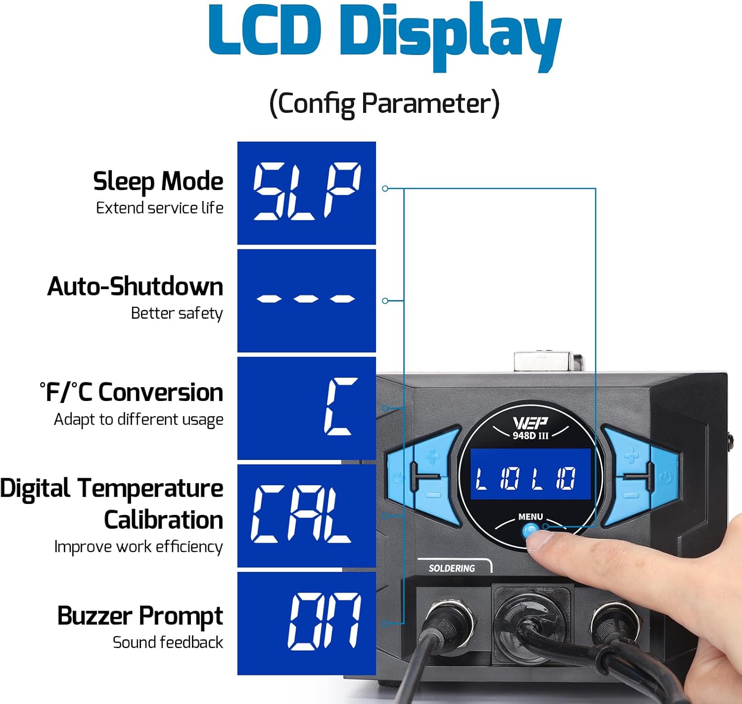 WEP 948D III LCD Display Features