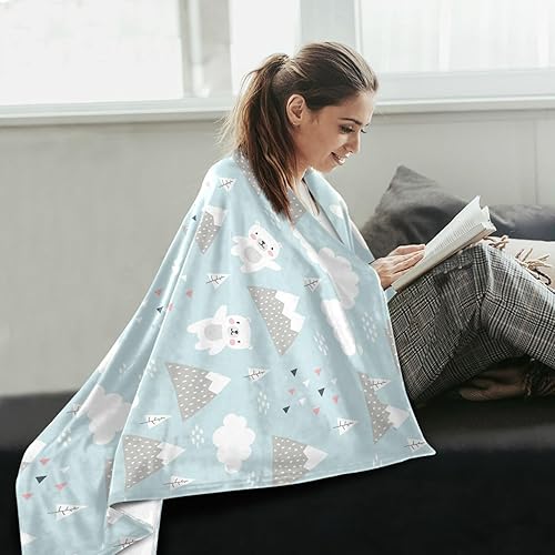 Miniatura 6 de Cute Bear in The Forest Blue Ultra-Soft Throw Blanket, Microfiber Fall Plush Travel Blankets Adults Kids Home Decor Camping Bedroom Throws 60x90