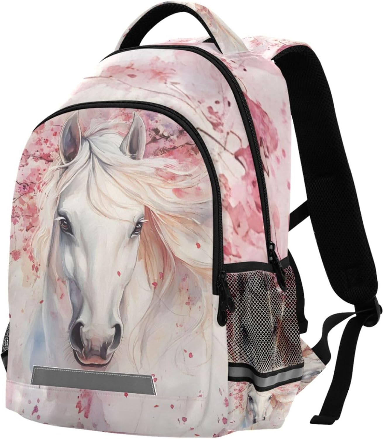ALAZA Horse Cherry School Backpack for Girls, Kids Laptop Bookbag with Reflective Strip 17in - Image 2