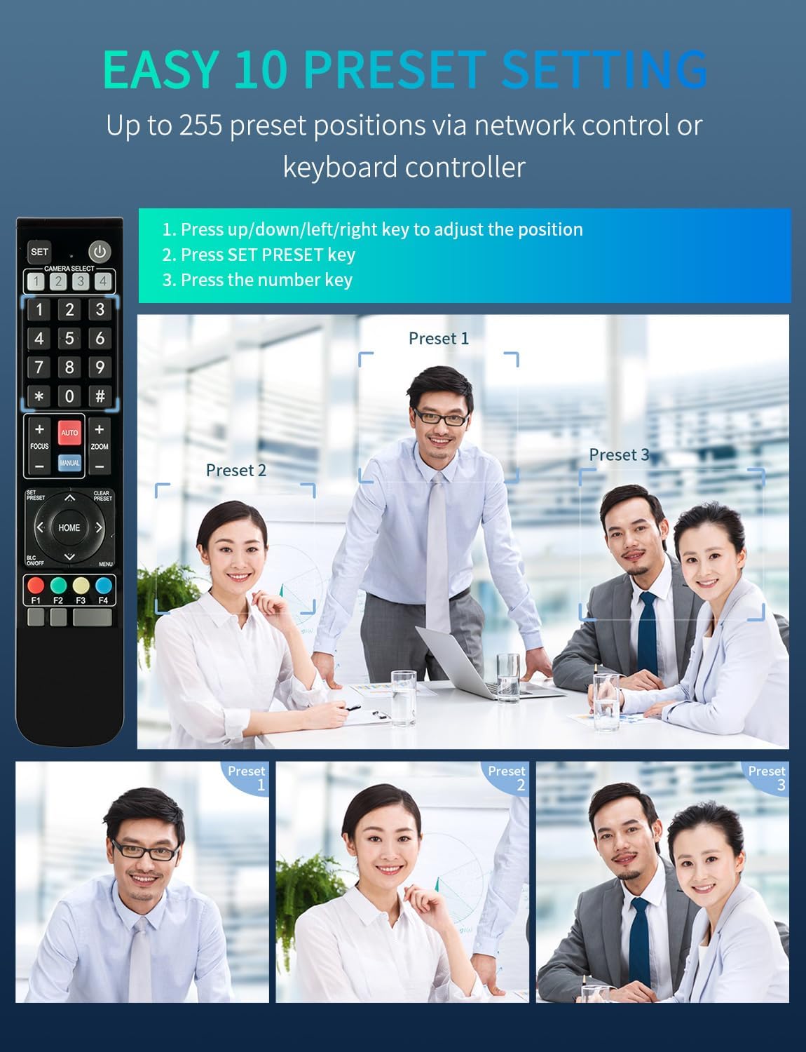 FEELWORLD 4K PTZ Camera AI Auto-Tracking, 10X Optical Zoom USB3.0 LAN HDMI Live Streaming Camera for Church Video Conference Broadcast Works