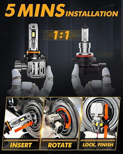 Miniatura 5 de Auxbeam Bombillas combinadas de la serie Q30 9005 9006 2024, 48000 lúmenes, 700% de brillo, HB3 HB4, bombillas antiniebla inalámbricas, bombillas