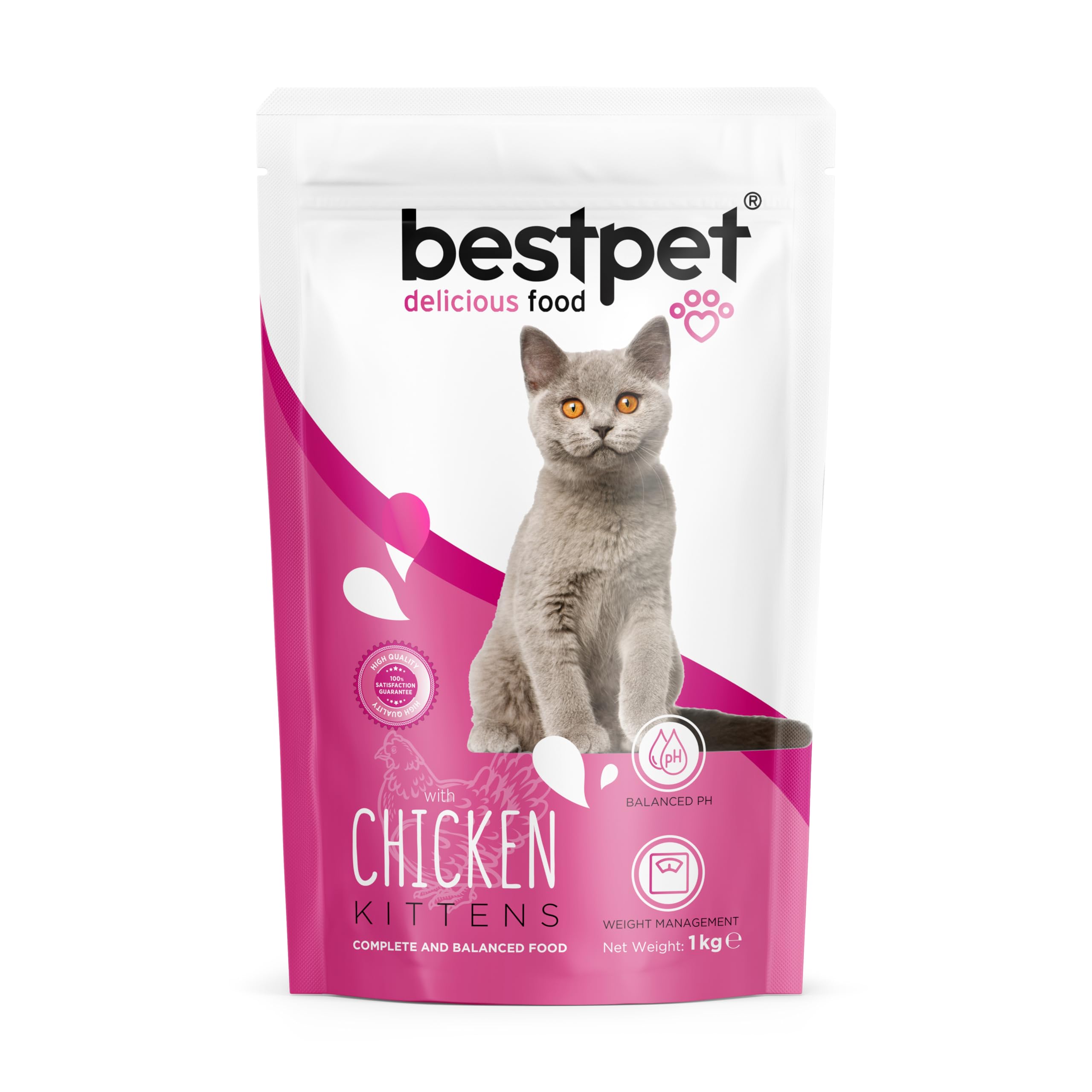 Bestpet Yavru Kediler İçin, Tavuk Etli Ve Pirinçli Kuru Mama, 1 kg