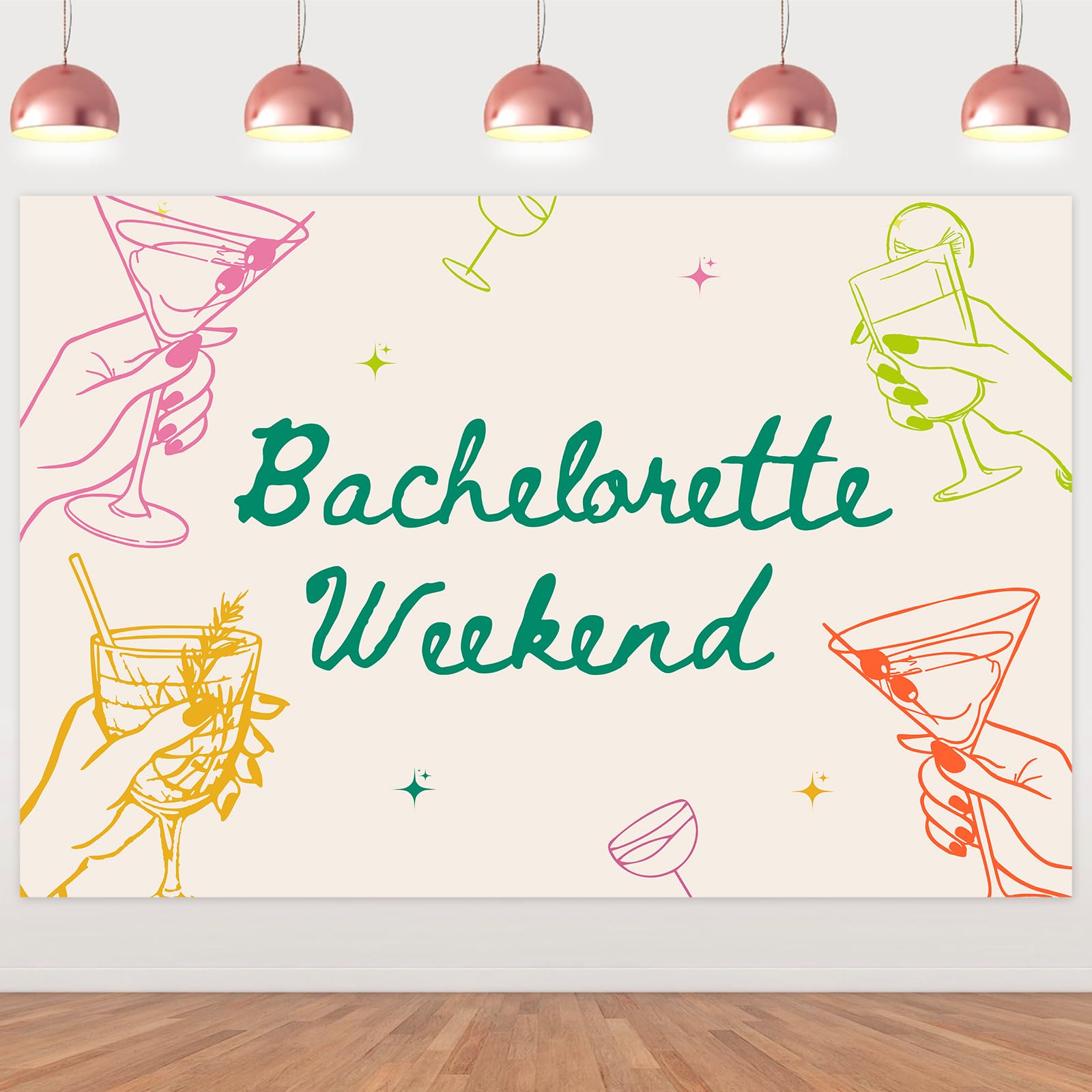 Cheereveal Colorful Margarita Bachelorette Weekend Backdrop 3x5ft, Margs and Matrimony Background Decorations, Beach Bach Summer Theme Bridal Shower
