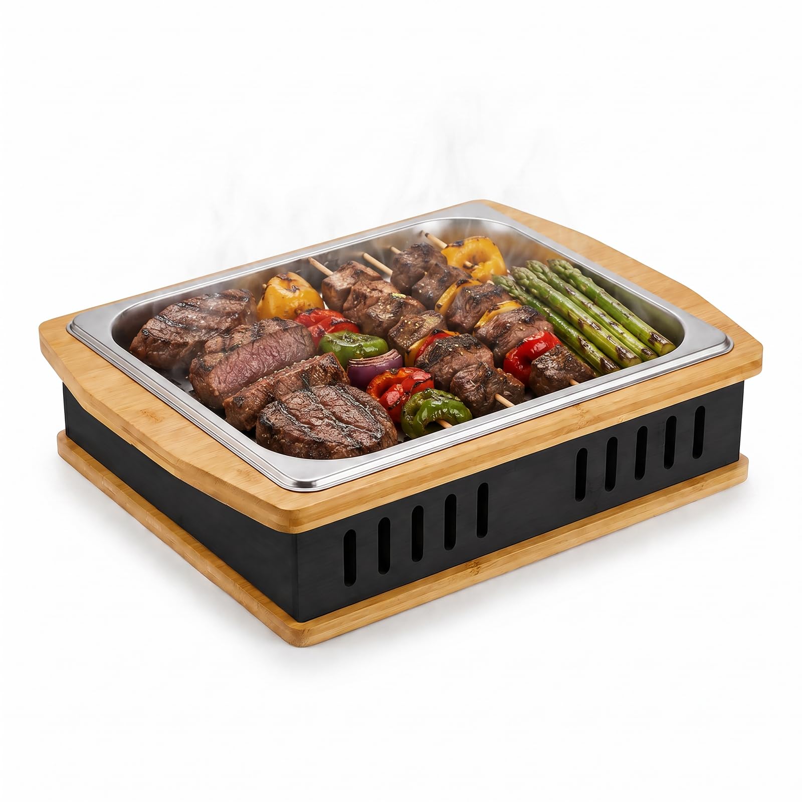 Speisenwärmer mit Teelicht – BBQ-Board für Grillpartys