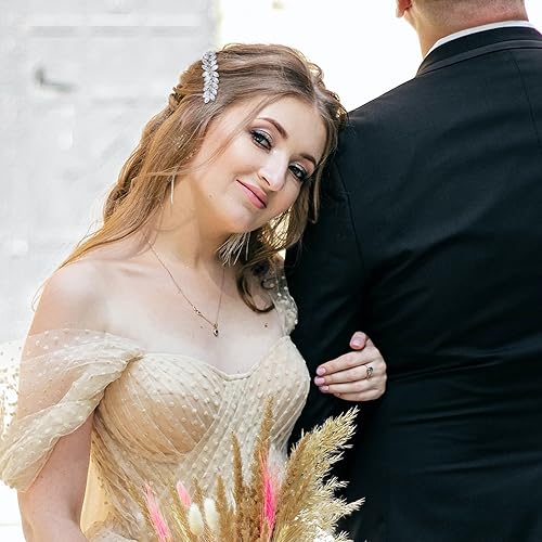 Miniatura 9 de WHAVEL 2 pasadores para el cabello para mujer, pinzas para el cabello con diamantes de imitación, pasador francés de hoja de cristal, pinzas para el