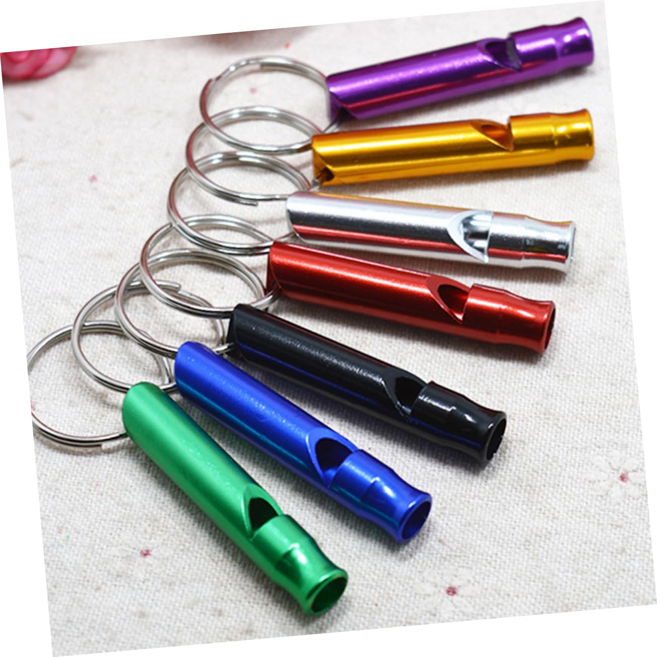 Levemolo 2sets Alloy Whistle for Parrot Bird Training Toy Parrot Call Whistle Silent Bird Training for Household Parakeet 7pcs*2 Random