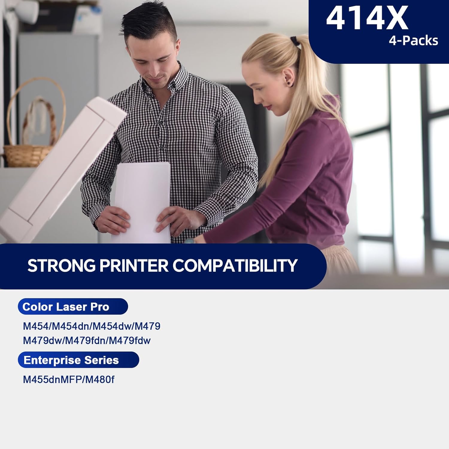 414X Toner Cartridges High Yield (with Chip) Compatible with HP 414X 414A Toner for HP Color LaserJet Pro MFP M479fdw M479fdn M454dw M454dn M455dn M480f M479 Printer|4Pack(Black Cyan Yellow Magenta)