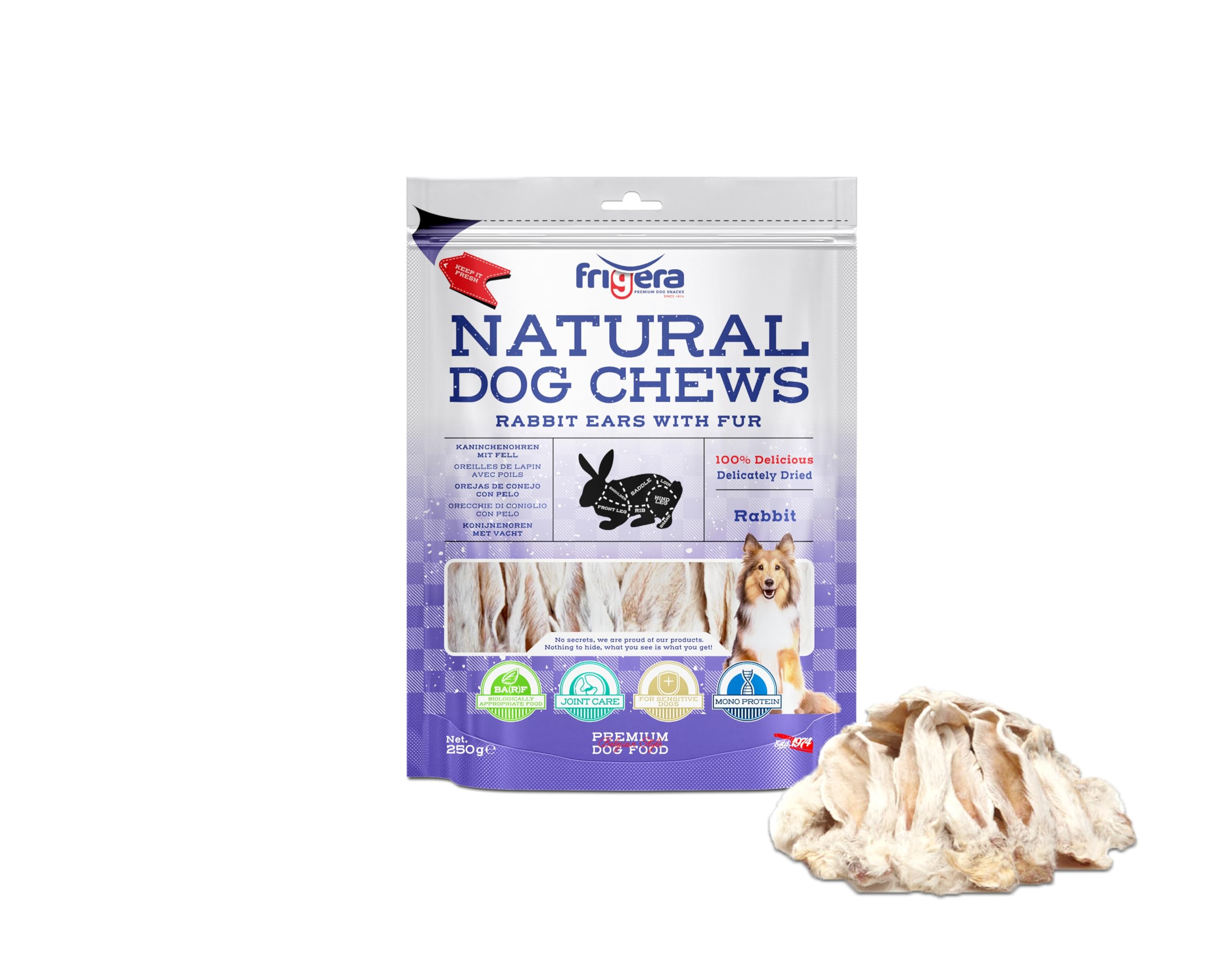 Friandises Naturelles Oreilles de Lapin pour Chiens - 250g