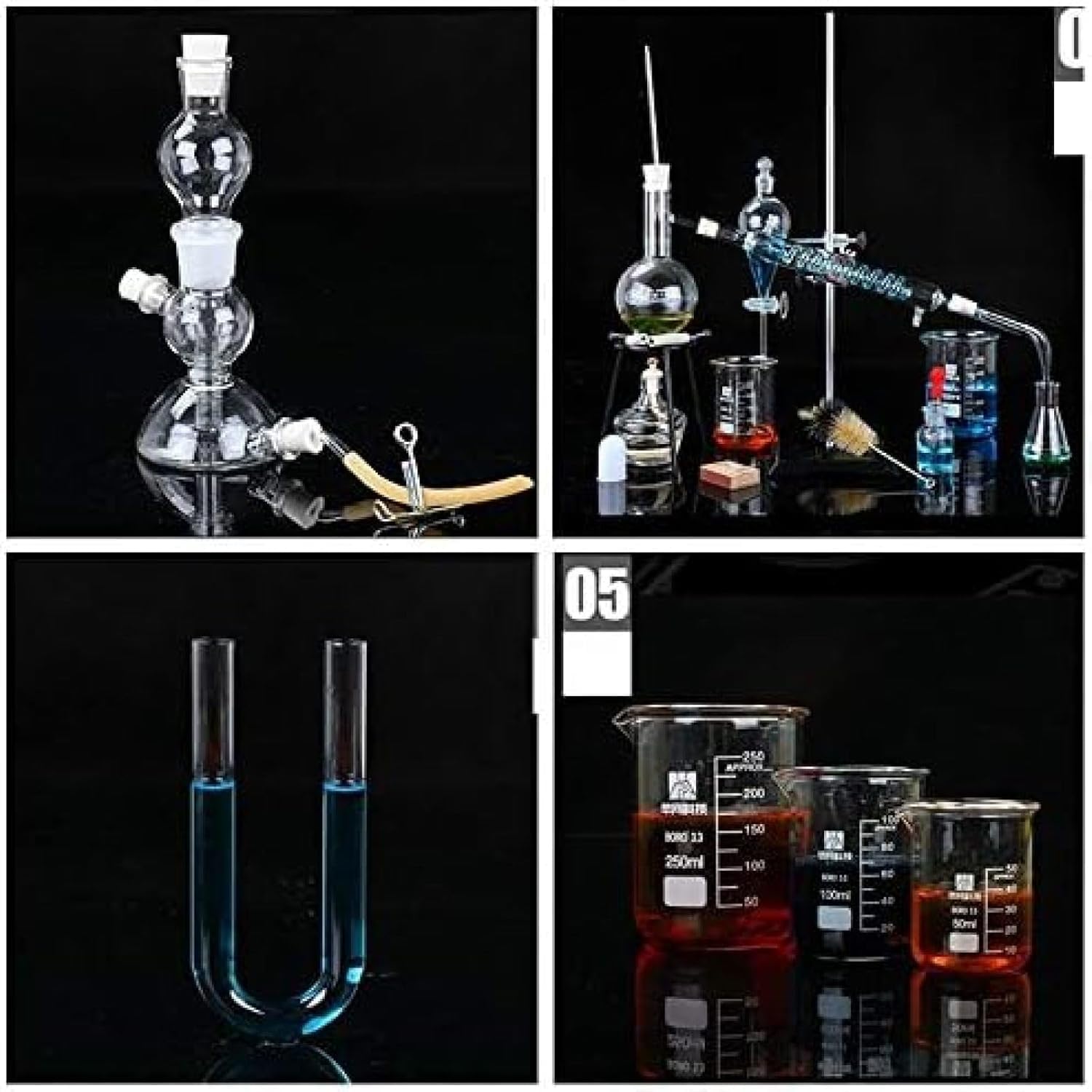 Set Completo di Attrezzature da Laboratorio per La Famiglia di Studenti di Chimica, Kit di Strumenti in Vetro per La Ricerca E Gli Esperimenti di Scienze Industriali