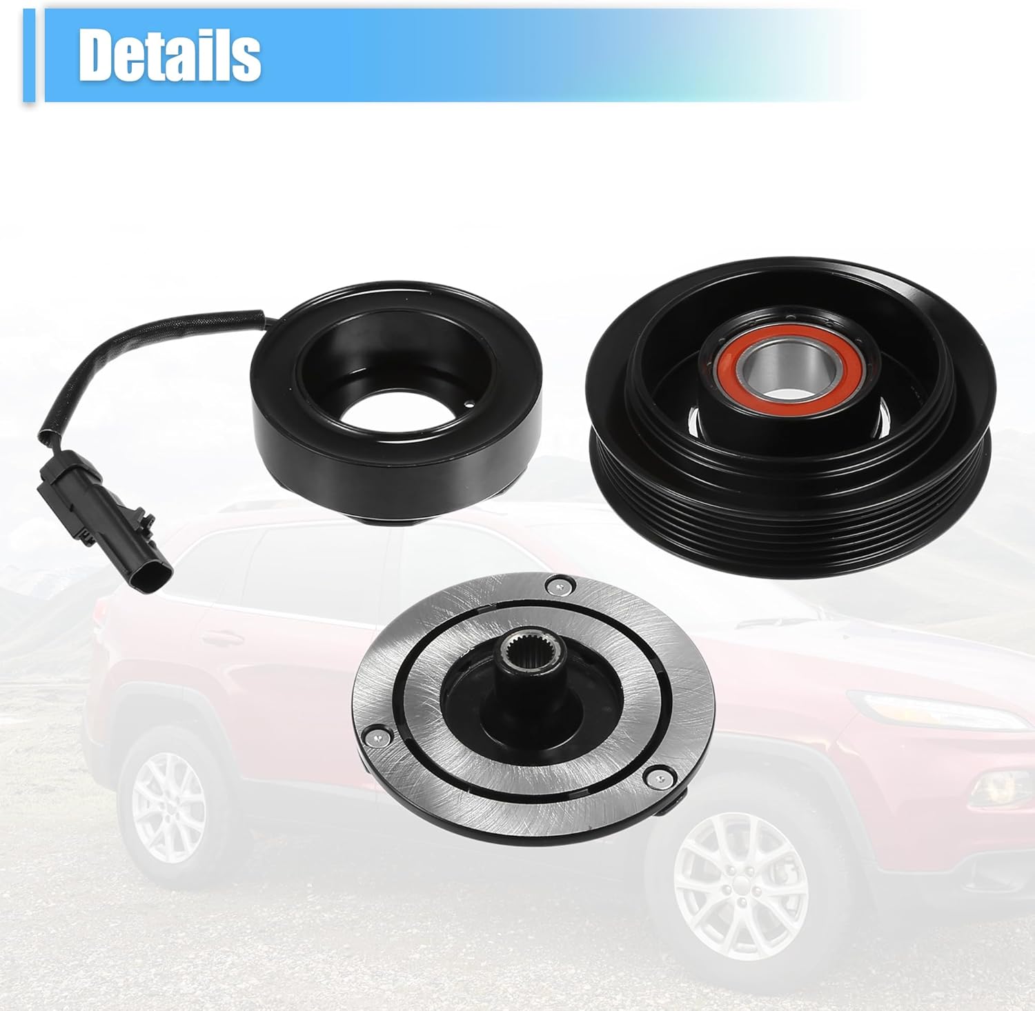 X AUTOHAUX 1 Set AC Compressor Clutch Replacement Fit for Jeep Cherokee Wrangler Tj 2006