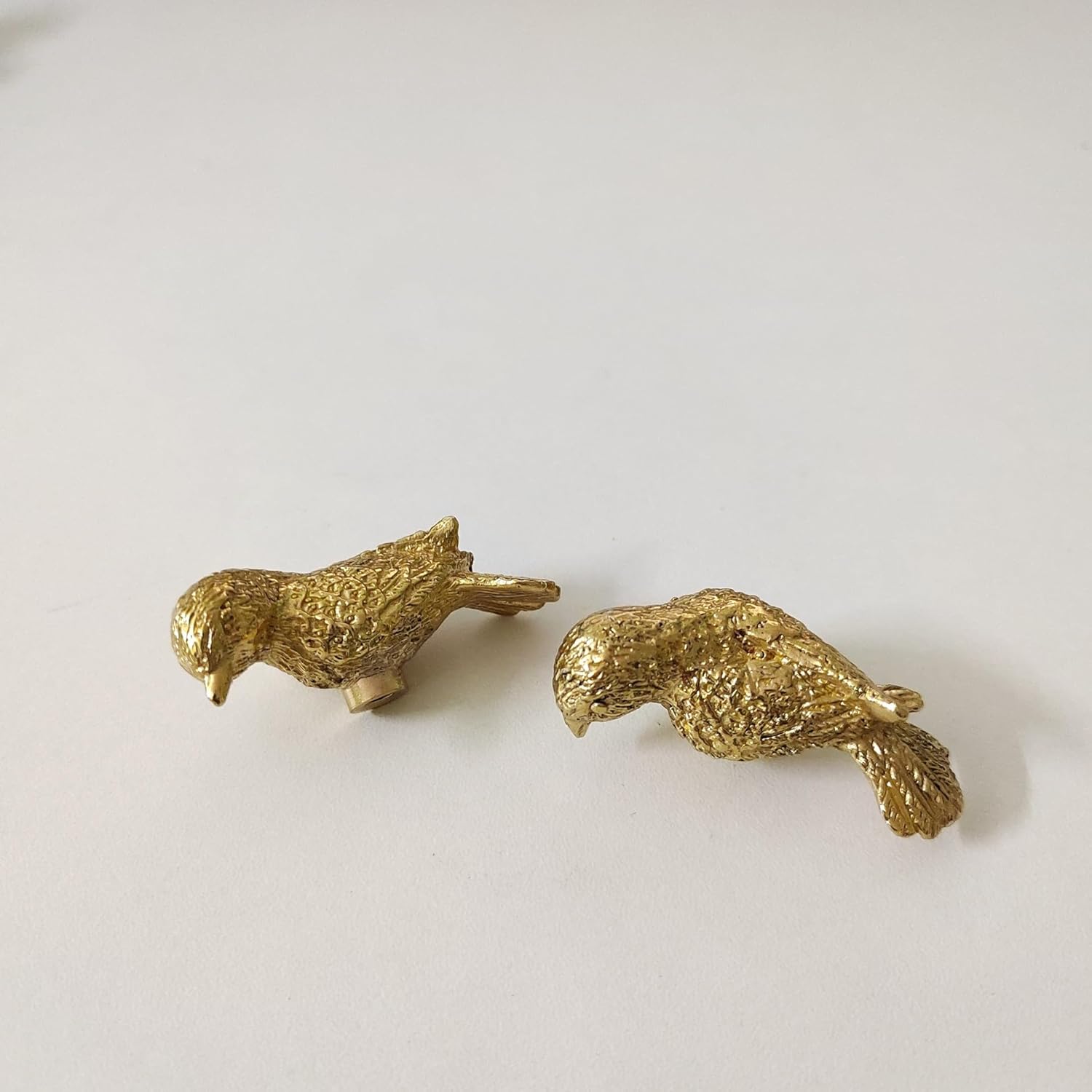 CatchDragn 2 Pack Bird Animal Cabinet Knobs Brass,Decorative Modern Pull Knobs for Dresser Drawers Cabinet Laundry Room Kitchen (A)