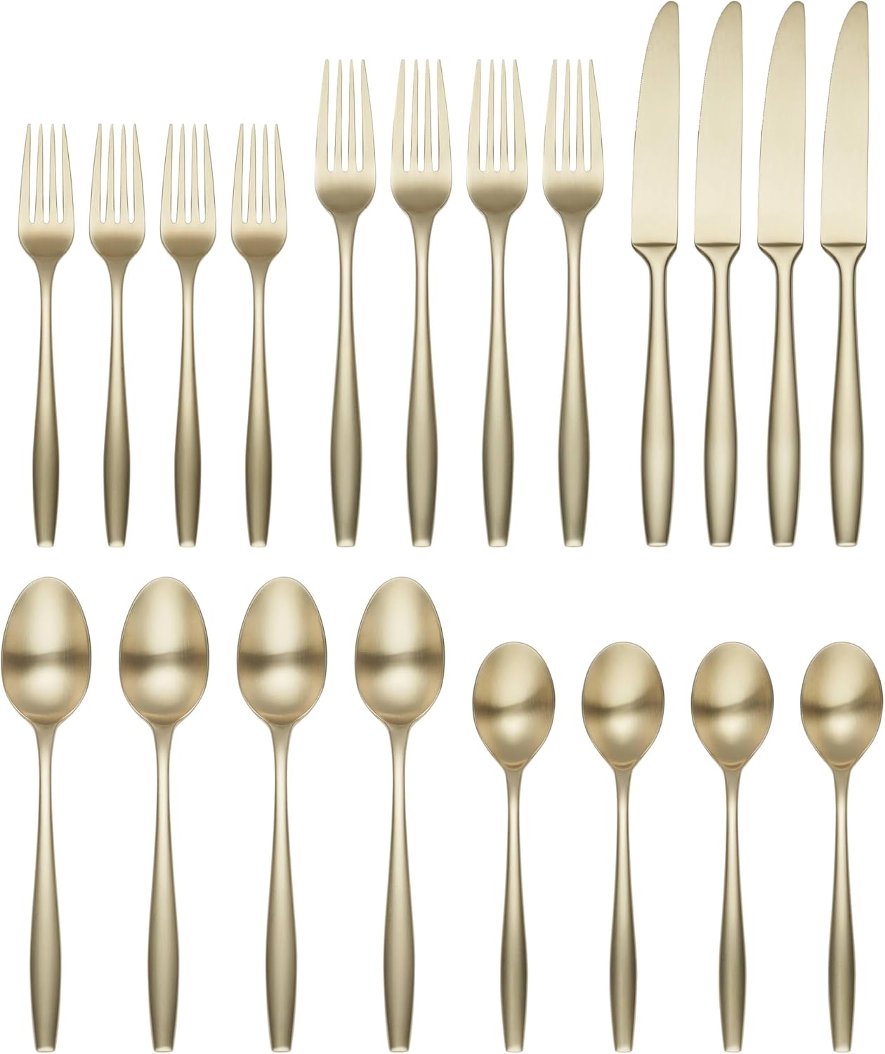 Cambridge Silversmiths Katerina Champagne Satin 20-Piece Flatware Set, Service for 4
