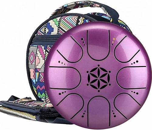 Miniatura 9 de Tambor de lluvia para jardín exterior, tambor de lengua de acero con bolsa de transporte, kit de tambor de tanque de mano de 5 pulgadas y 8 notas