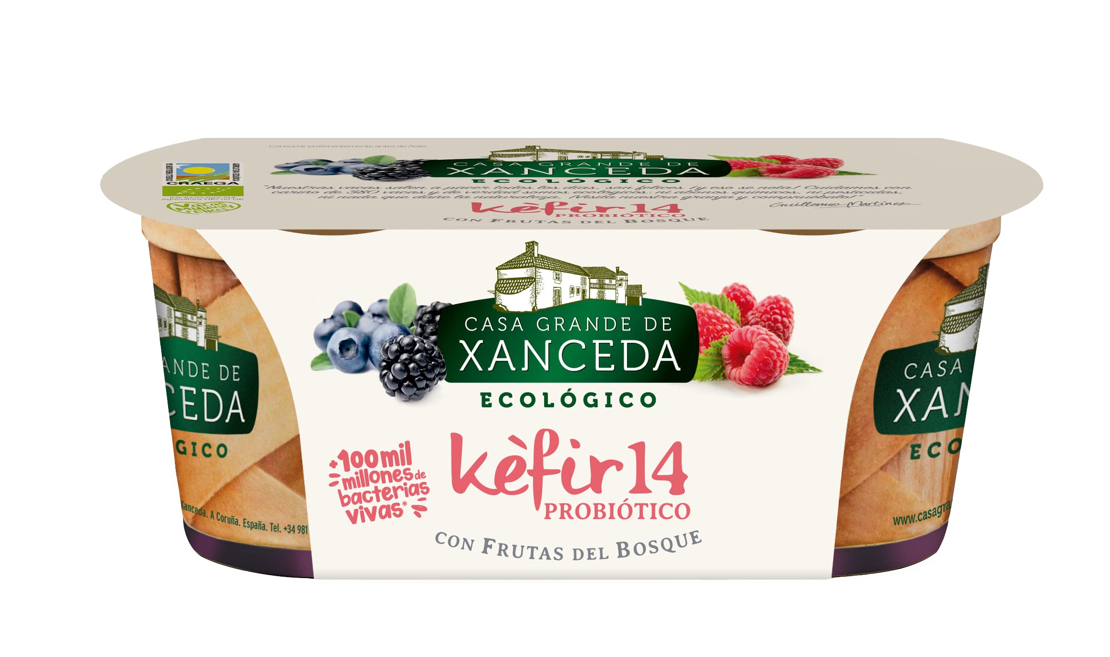 Kéfir Ecológico con Frutas del Bosque de Casa Grande de Xanceda - 2x125g