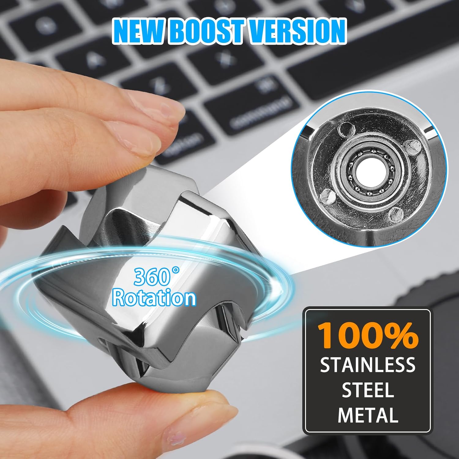 Silver Fidget Spinner for Kids, Fidget Toy, Cool Hand Spinner Gift Toys Autism Sensory Toy Goodie Bags Pinata Filler,Treasure Box Christmas Stocking Stuffers, Deacortaion for Desk Home Office