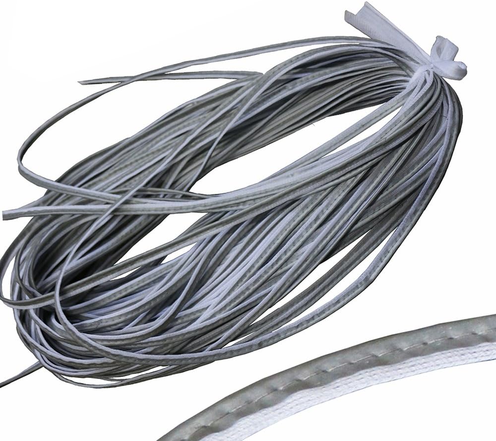 JINBING Silver Reflective Piping Fabric Strip Edging Braid Trim Sew On 21 yds (20meters) (Pack of 2)