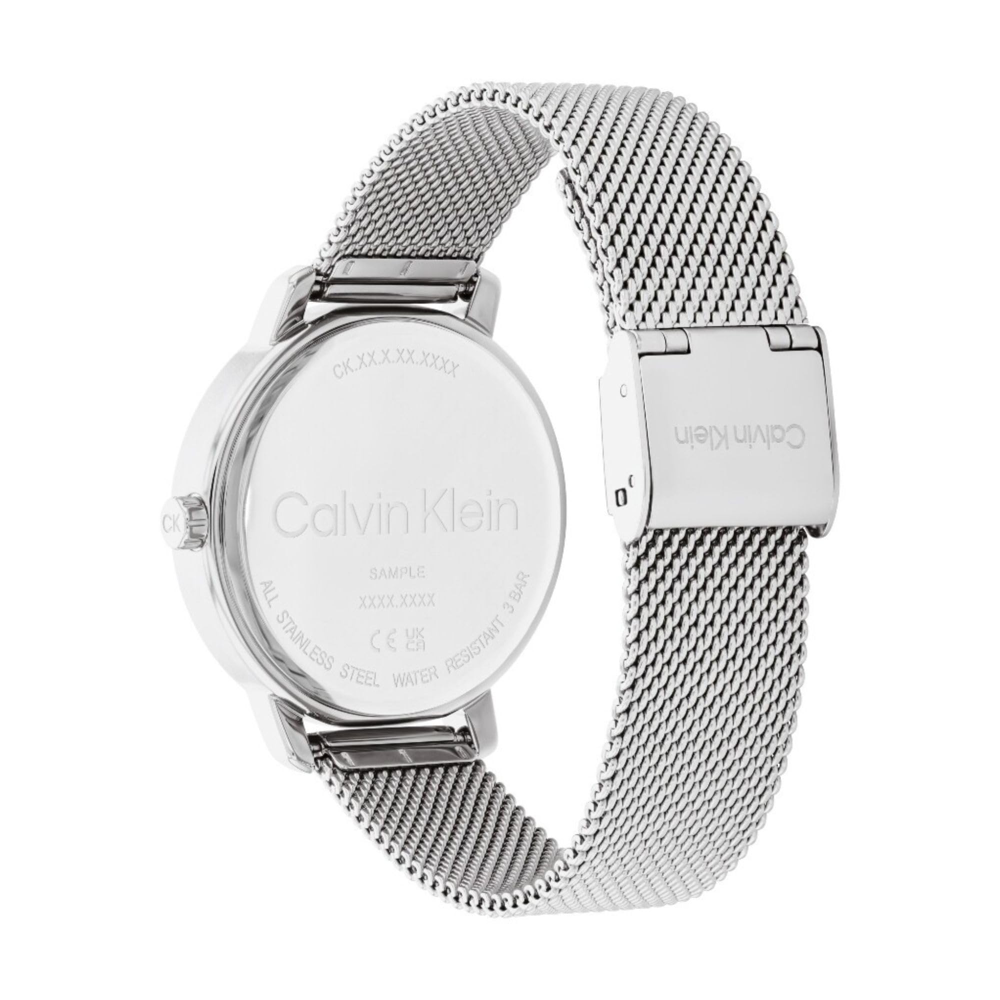 Calvin Klein Minimalistic Women's Stainless Steel Case Quartz Multifunction Watch with Stainless Steel Mesh Bracelet (Model: 25200180) 3