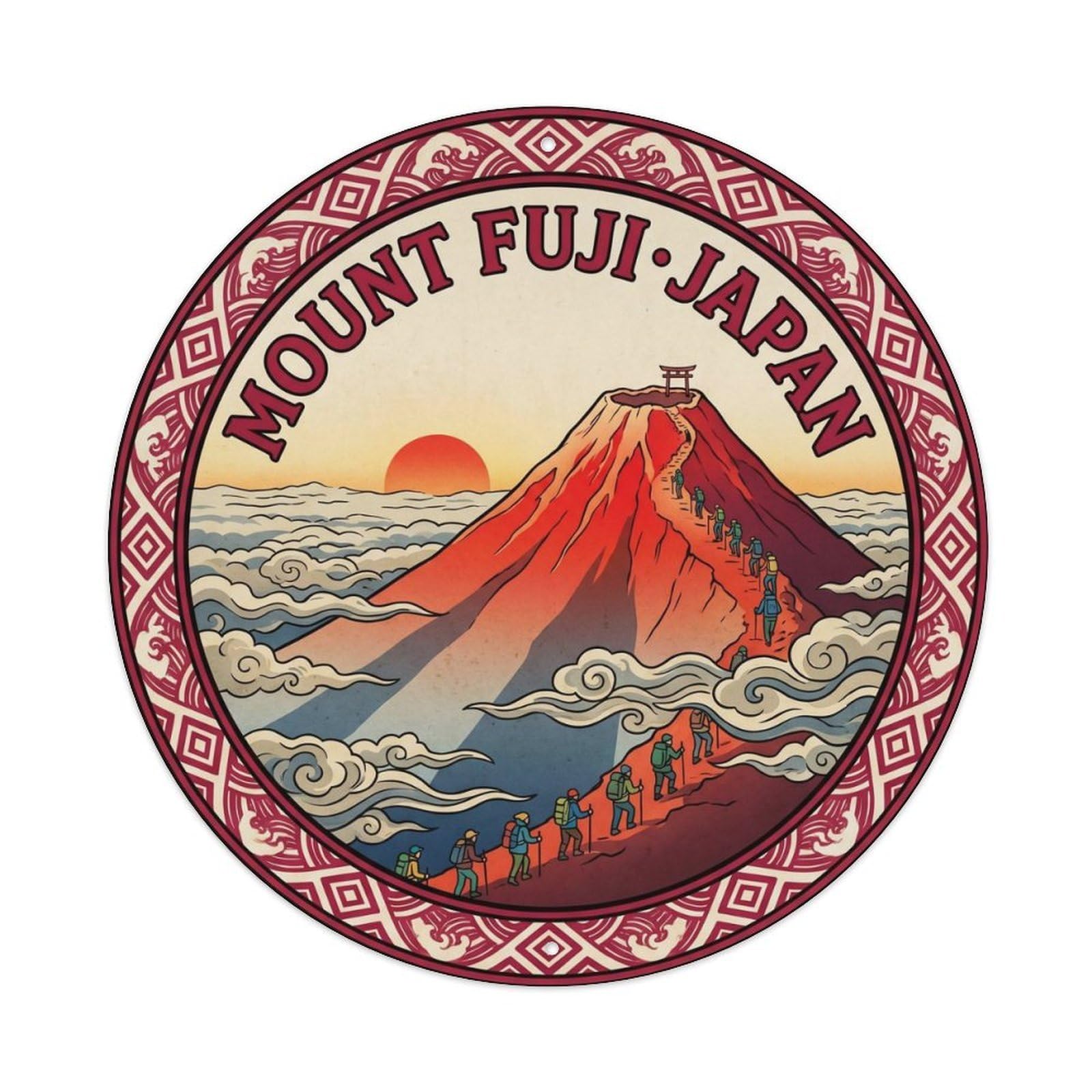 Fuji Sky Seasonal Japan Travel Nature Mountain Metal Tin Sign